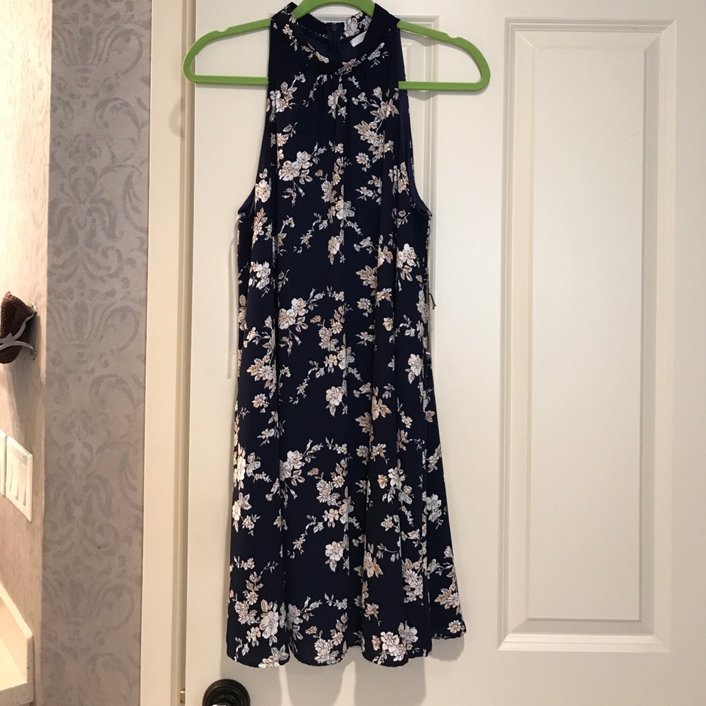 NWT Le Lis navy floral print dress